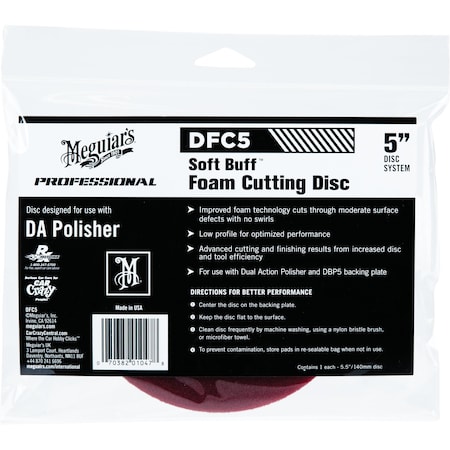 Meguiars Cuts Through Moderate Surface Defects With Less Swirls Foam 5 Diameter Single DFC5